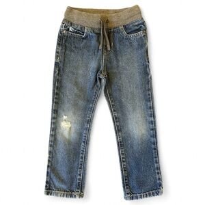 Children’s Place sz 4T ribbed adjustable waist distressed medium wash blue jeans